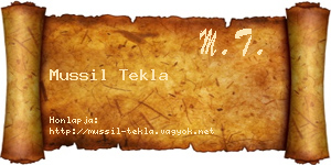 Mussil Tekla névjegykártya